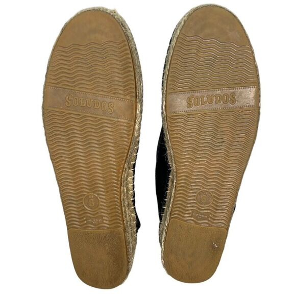 Soludos - Women’s Espadrilles, ‘The Smoking Slipper’ Velvet, Flat - Black Size 8 - Picture 14 of 16